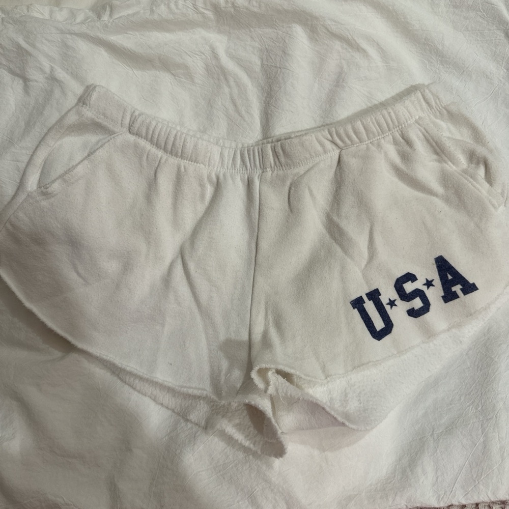 White sweat shorts